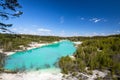 Blue Lake in the forest in clear weather