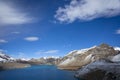 Blue lake in high altitude, Tilicho, Nepal Royalty Free Stock Photo