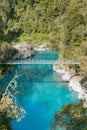 Blue lake Hokitika in tropical jungle New Zealand