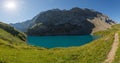 lake Iffigsee near Lenk on a sunny day with blue sky