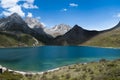 Blue lake inside mountain