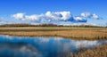 Blue lake panorama Royalty Free Stock Photo