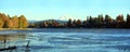 Blue Lake Park panorama Fairview Oregon. Royalty Free Stock Photo