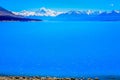 Blue Lake Pukaki and Mt Cook massif, New Zealand South island idyllic landscape