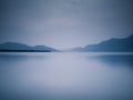 Blue lake at twilight