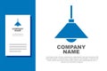 Blue Lamp hanging icon isolated on white background. Ceiling lamp light bulb. Logo design template element. Vector Royalty Free Stock Photo