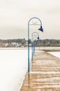 Curved Blue Lamp Posts