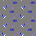 Blue Lamp with Red Button Seamless Pattern Royalty Free Stock Photo