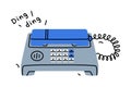 Blue Landline or Wireline Home Phone as Telephone Connection Vector Illustration Royalty Free Stock Photo