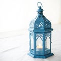 Blue lantern isolated on transparent background Royalty Free Stock Photo