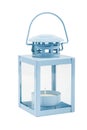 Blue lantern isolated on white Royalty Free Stock Photo