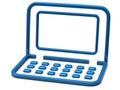 Blue laptop icon Royalty Free Stock Photo