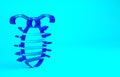 Blue Larva insect icon isolated on blue background. Minimalism concept. 3d illustration 3D render