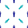 Blue Larva insect icon isolated seamless pattern on white background. Vector Royalty Free Stock Photo