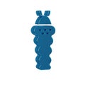 Blue Larva insect icon isolated on transparent background.