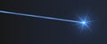 Blue laser beam light effect isolated on transparent background.