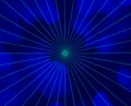 Blue laser light vanishing point computer graphic