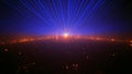 Blue Laser Lightshow Illuminates a Large Crowd Royalty Free Stock Photo