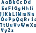 Blue Latin alphabet