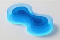 Blue Layered Fluid 3D Shapes Forming a Smooth Sculpted Abstract Design Royalty Free Stock Photo