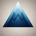 A blue layered triangle with sharp edges, resembling stylized Royalty Free Stock Photo