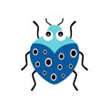 Vector illustration with colorful cartoon beetle isolated