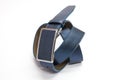 Blue Leather Belt Isolated