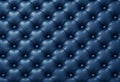 Blue Leather Chesterfield Sofa Tufted Luxurious Texture Classic Design Royalty Free Stock Photo