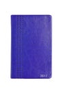 Blue leather 2017 diary note book on white Royalty Free Stock Photo