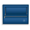 Blue leather folder icon, realistic style
