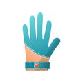Blue leather golf glove, modern professional equipment
