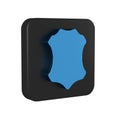 Blue Leather icon isolated on transparent background. Black square button.