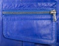 Blue leather and locking zipper Royalty Free Stock Photo