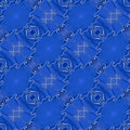 Blue Leather Seamless Pattern