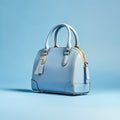 Blue leather Women\'s handbag,Beautiful elegance and luxury,AI generated