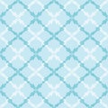 Blue leaves abstract diamond seamless pattern