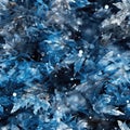 Blue leaves falling on snowy ground, digitally enhanced and opulent (tiled)