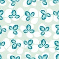 Blue Leaves repeat pattern. Vector seamless pattern.