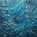 Blue Leaves: A Textured Art Piece With Organic Sculpting