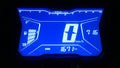 Blue led motorcycle speedometer Royalty Free Stock Photo