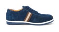 Blue leisure shoe for man on white