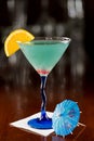 Electric blue lemonade martini Royalty Free Stock Photo