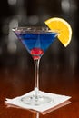 Electric blue lemonade martini