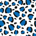 Blue leopard fur seamless pattern vector Royalty Free Stock Photo