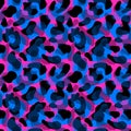 Blue leopard skin seamless pattern. Creative cheetah fur wallpaper. Contemporary wild african cats repeat illustration Royalty Free Stock Photo