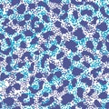 Blue leopard skin seamless pattern texture repeat. Abstract animal fur wallpaper Royalty Free Stock Photo