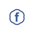 facebook icon, Letter f blue circle vector icon