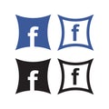 facebook icon, Letter f blue circle vector icon