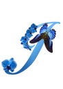 Blue letter with orchid and butterfly Royalty Free Stock Photo