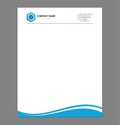 Blue Letterhead Template for Print with Square Logo